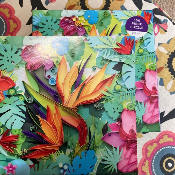500 Piece Jigsaw Puzzle Galison Paper Paradise floral - Picture 3 of 5